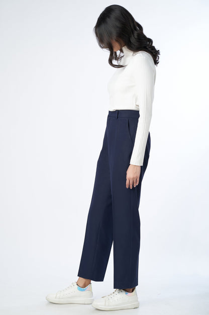 Straight Fit Formal Pants - Midnight Blue