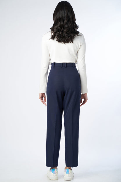 Straight Fit Formal Pants - Midnight Blue