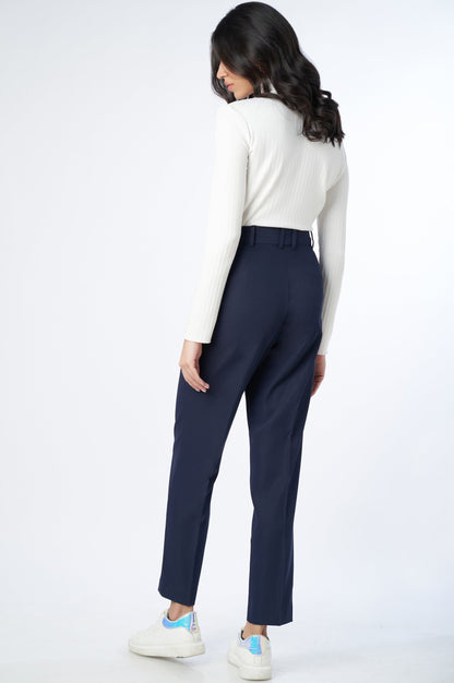 Straight Fit Formal Pants - Midnight Blue