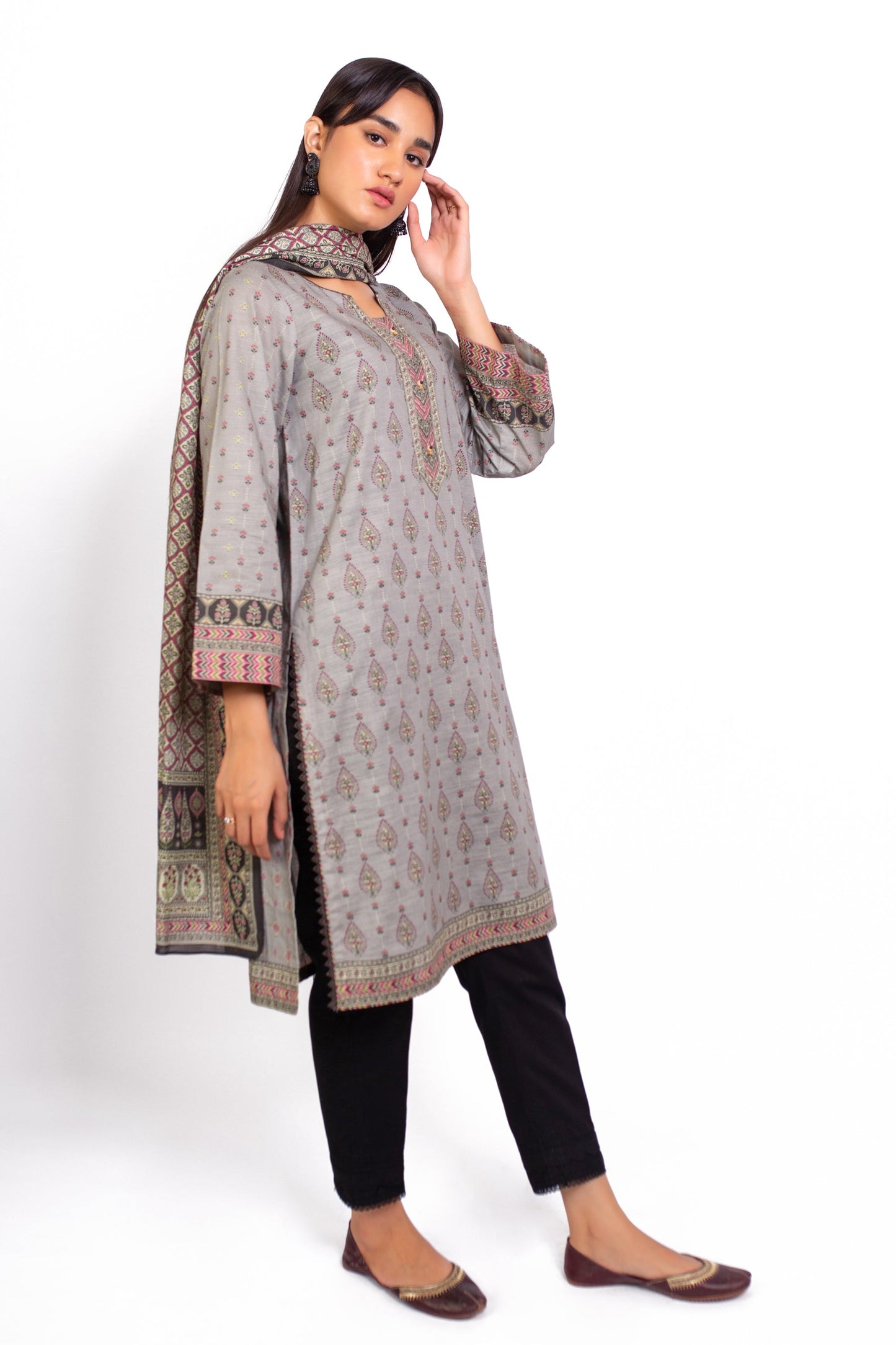 Stitched 2 Piece Printed Khaddar Suit