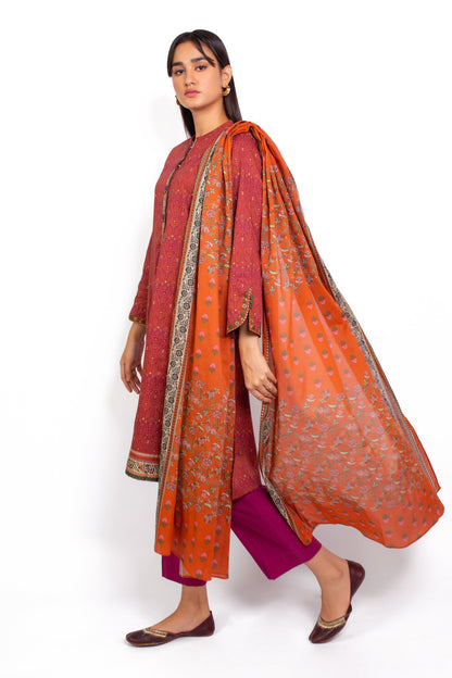 Stitched 2 Piece Printed Khaddar Suit