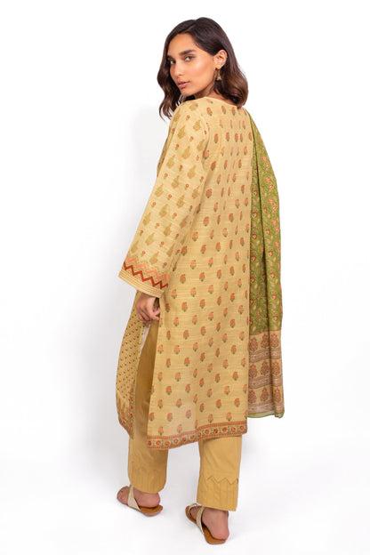 Stitched 3 Piece Embroidered Khaddar Suit