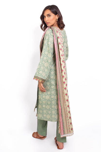 Stitched 3 Piece Embroidered Cottel Suit