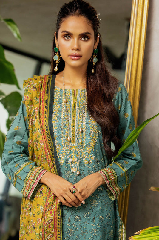 Unstitched 3 Piece Embroidered Lawn Suit
