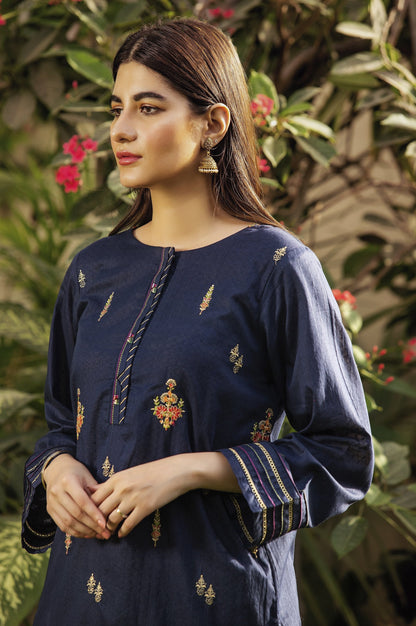 Stitched 1 Piece Embroidered Needle Chikan Shirt