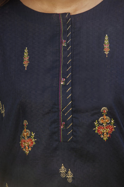 Stitched 1 Piece Embroidered Needle Chikan Shirt