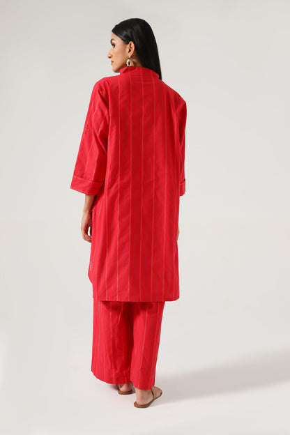 Stitched 2 Piece Embroidered Yarn Dyed Suit