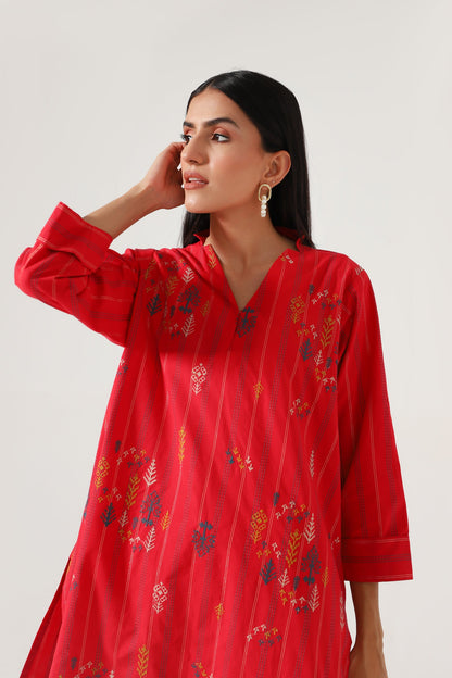 Stitched 2 Piece Embroidered Yarn Dyed Suit