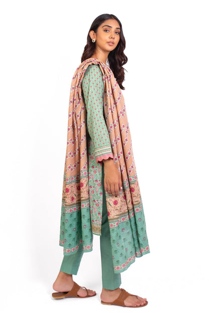 Stitched 3 Piece Embroidered Khaddar Suit