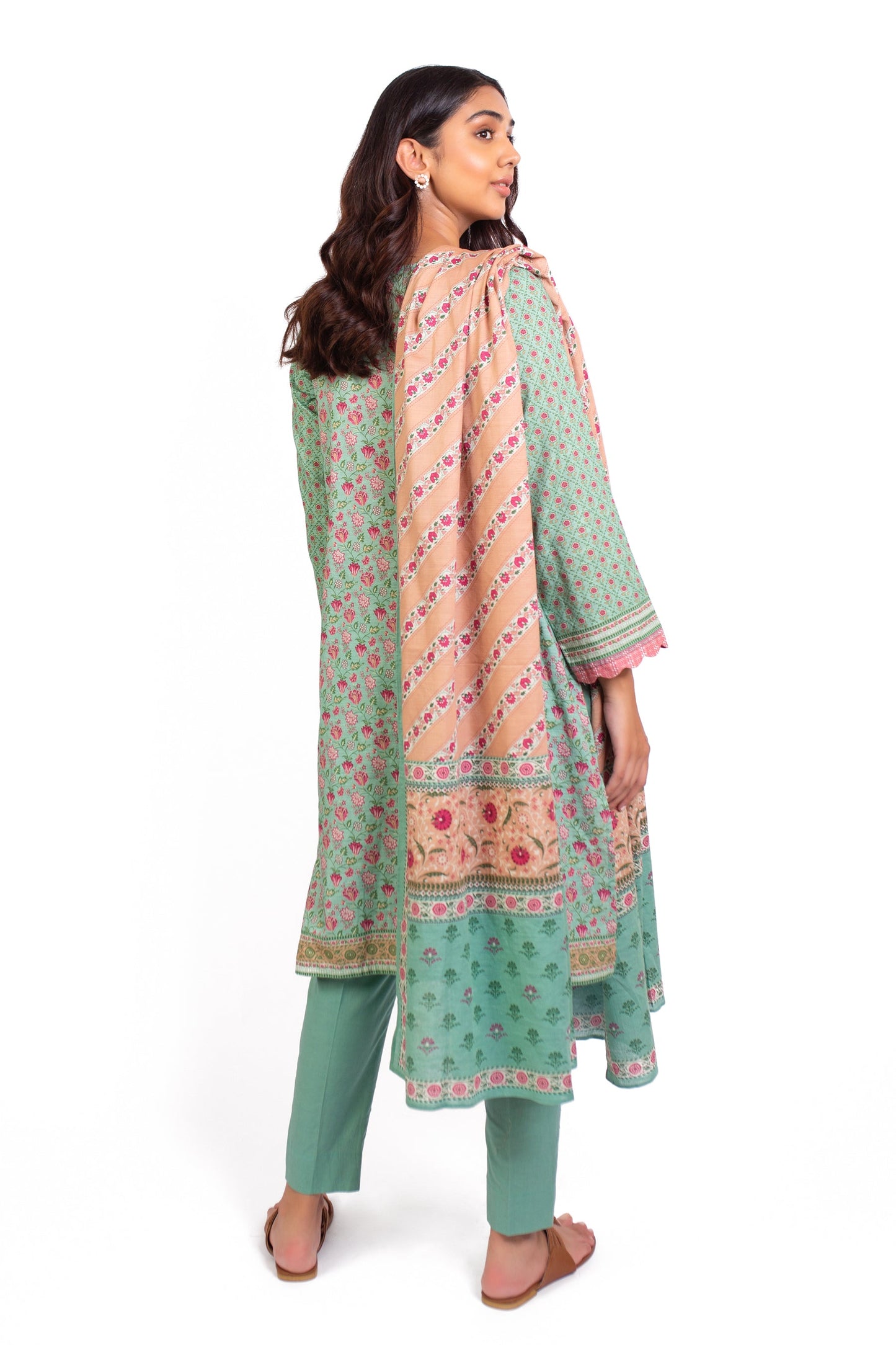 Stitched 3 Piece Embroidered Khaddar Suit