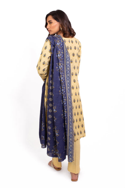 Stitched 3 Piece Embroidered Khaddar Suit