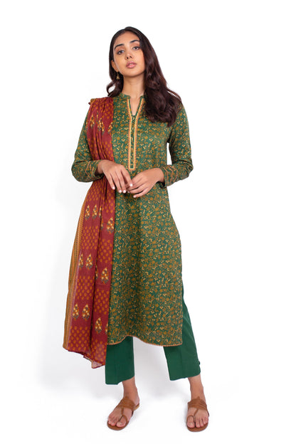 Stitched 2 Piece Printed Cottel Suit