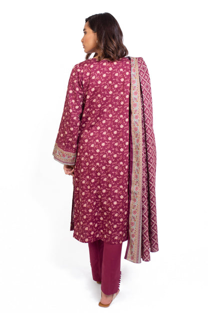 Stitched 3 Piece Embroidered Cottel Suit