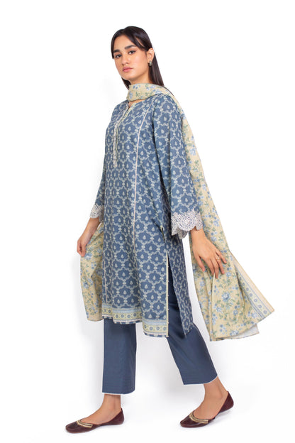 Stitched 3 Piece Embroidered Karandi Suit