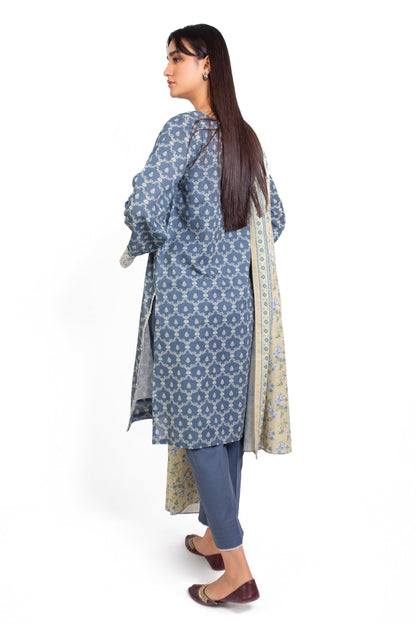 Stitched 3 Piece Embroidered Karandi Suit