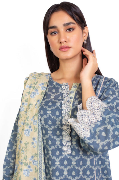 Stitched 3 Piece Embroidered Karandi Suit