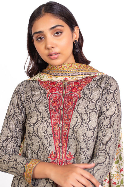 Stitched 2 Piece Embroidered Cottel Suit