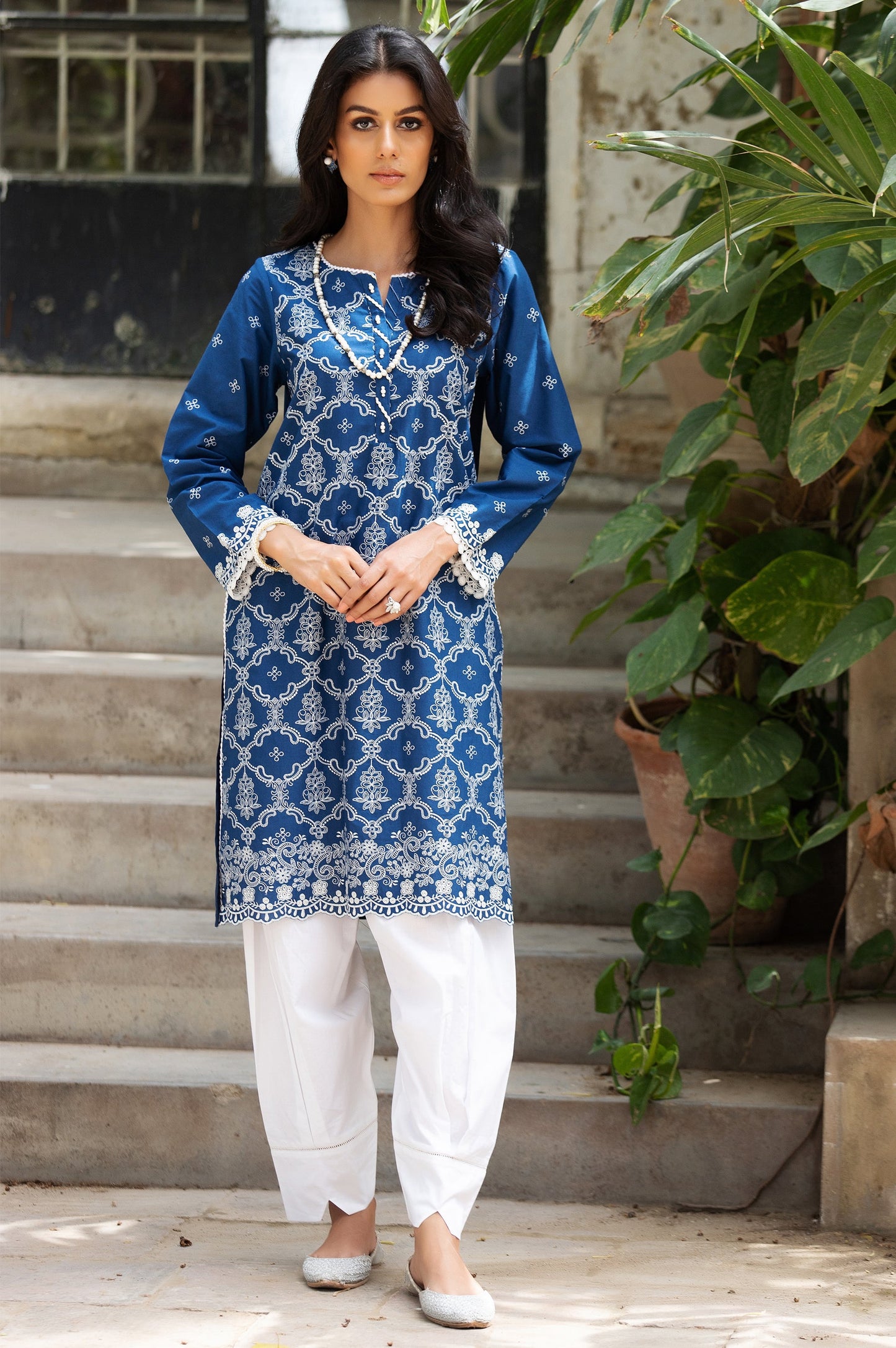 Stitched 1 Piece Chikankari Cambric Shirt
