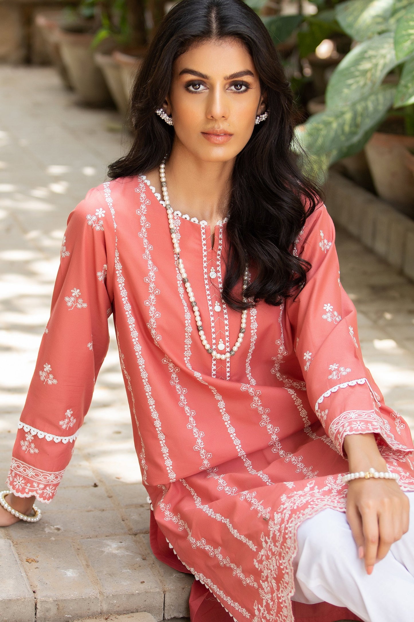 Stitched 1 Piece Chikankari Cambric Shirt