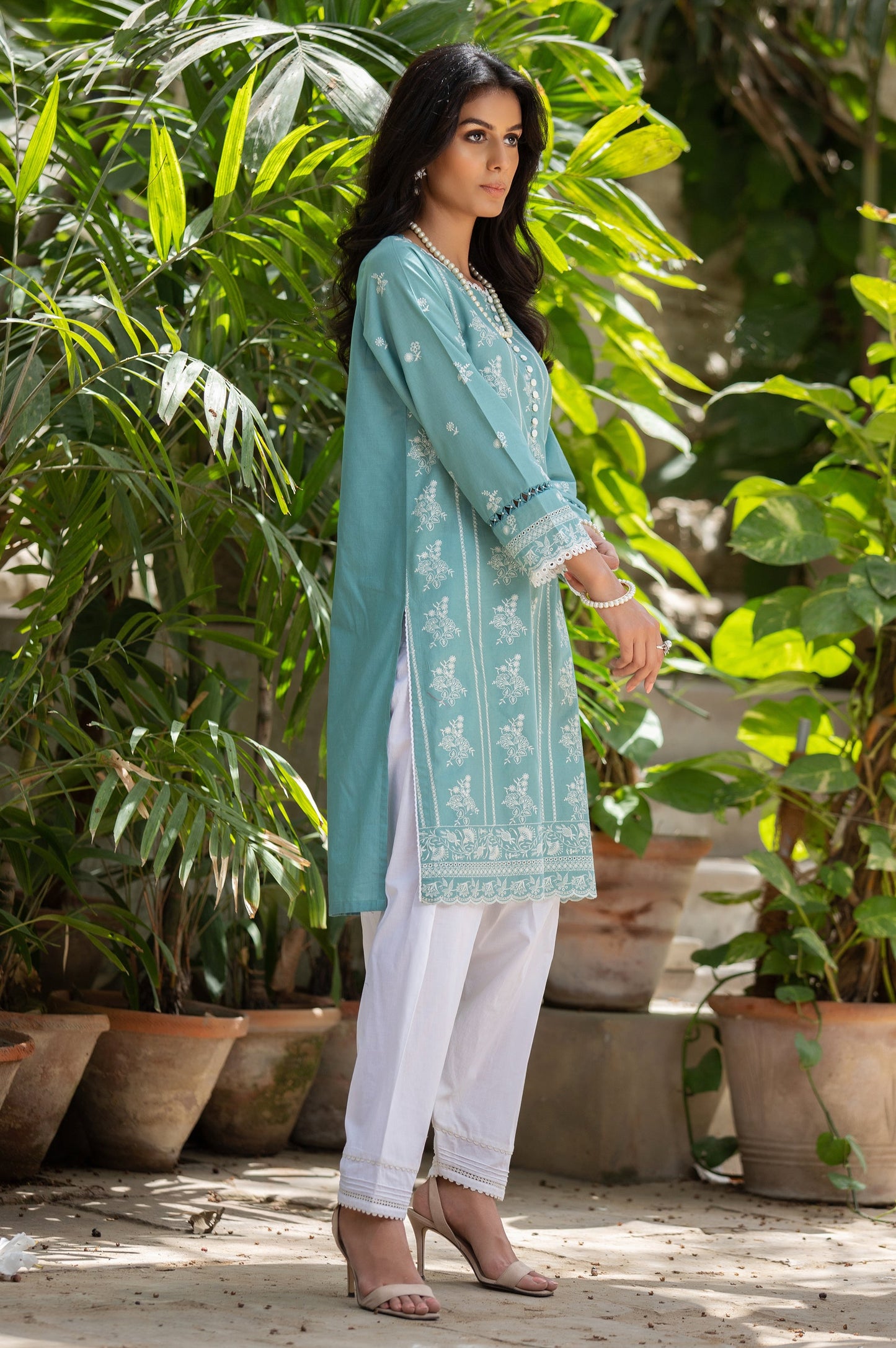 Stitched 1 Piece Chikankari Cambric Shirt