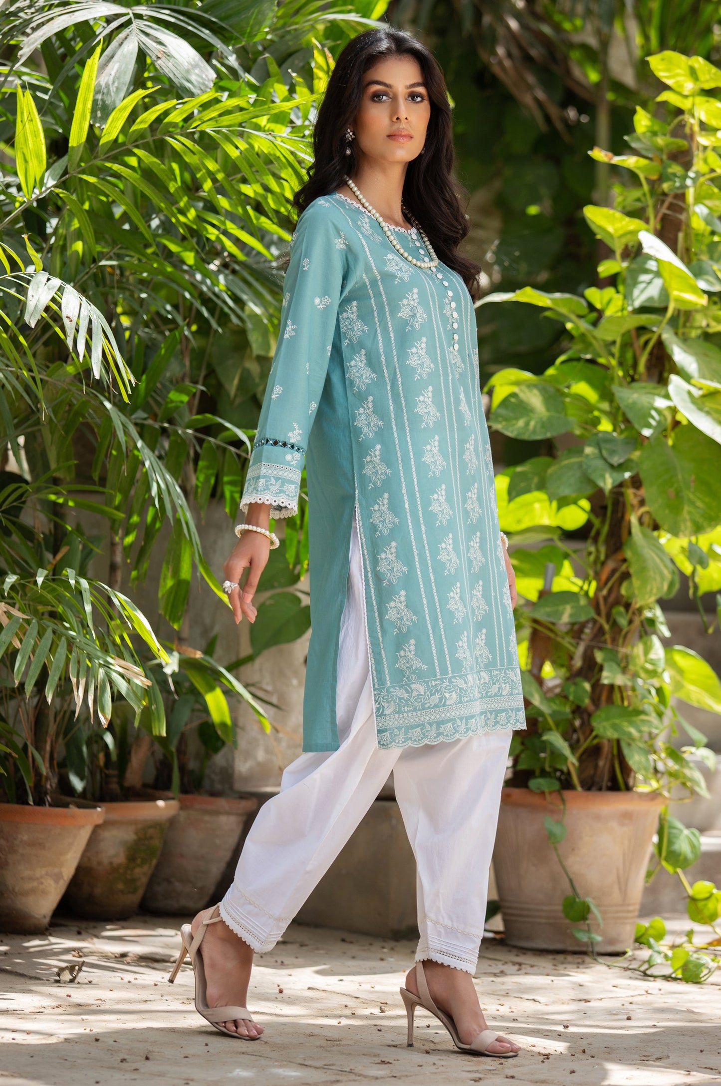 Stitched 1 Piece Chikankari Cambric Shirt