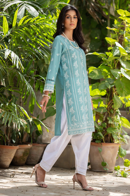 Stitched 1 Piece Chikankari Cambric Shirt