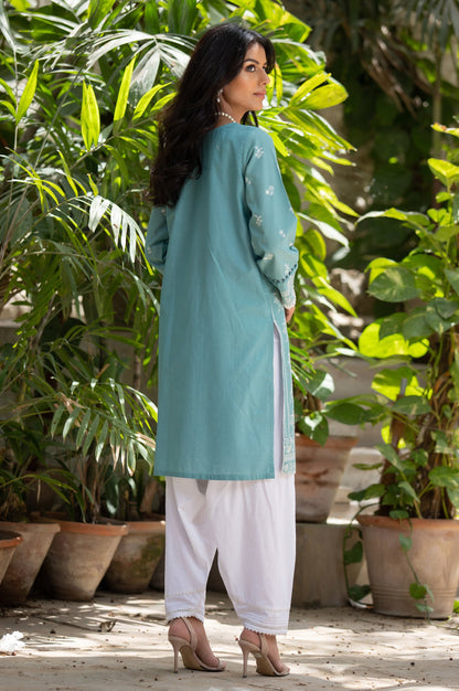 Stitched 1 Piece Chikankari Cambric Shirt