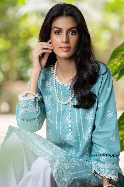 Stitched 1 Piece Chikankari Cambric Shirt