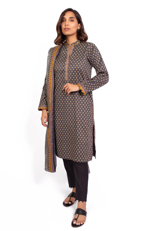 Stitched 2 Piece Printed Khaddar Suit