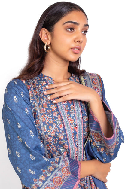 Stitched 2 Piece Printed Cottel Suit