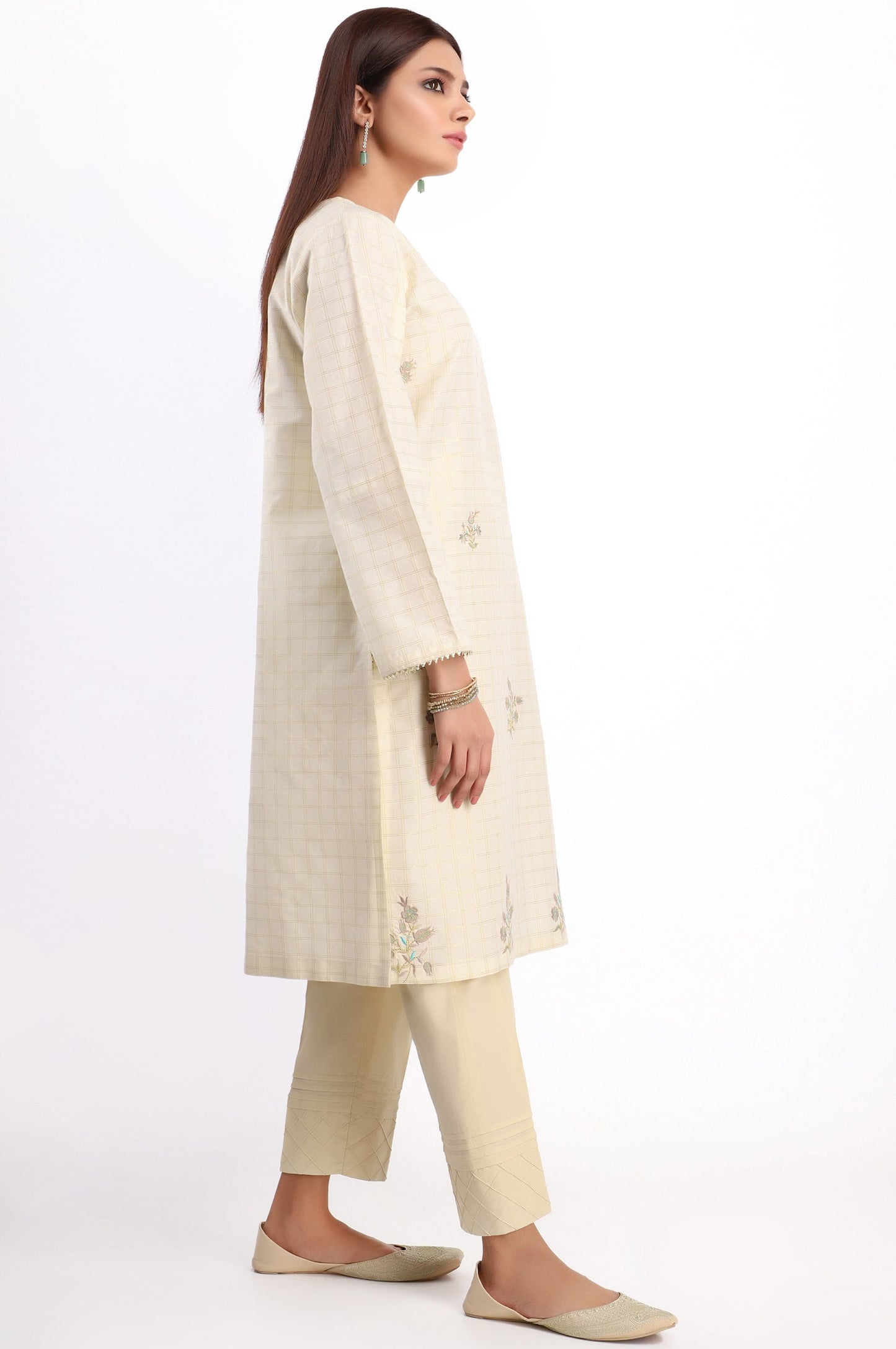 Stitched 1 Piece Embroidered Zari Lawn Shirt
