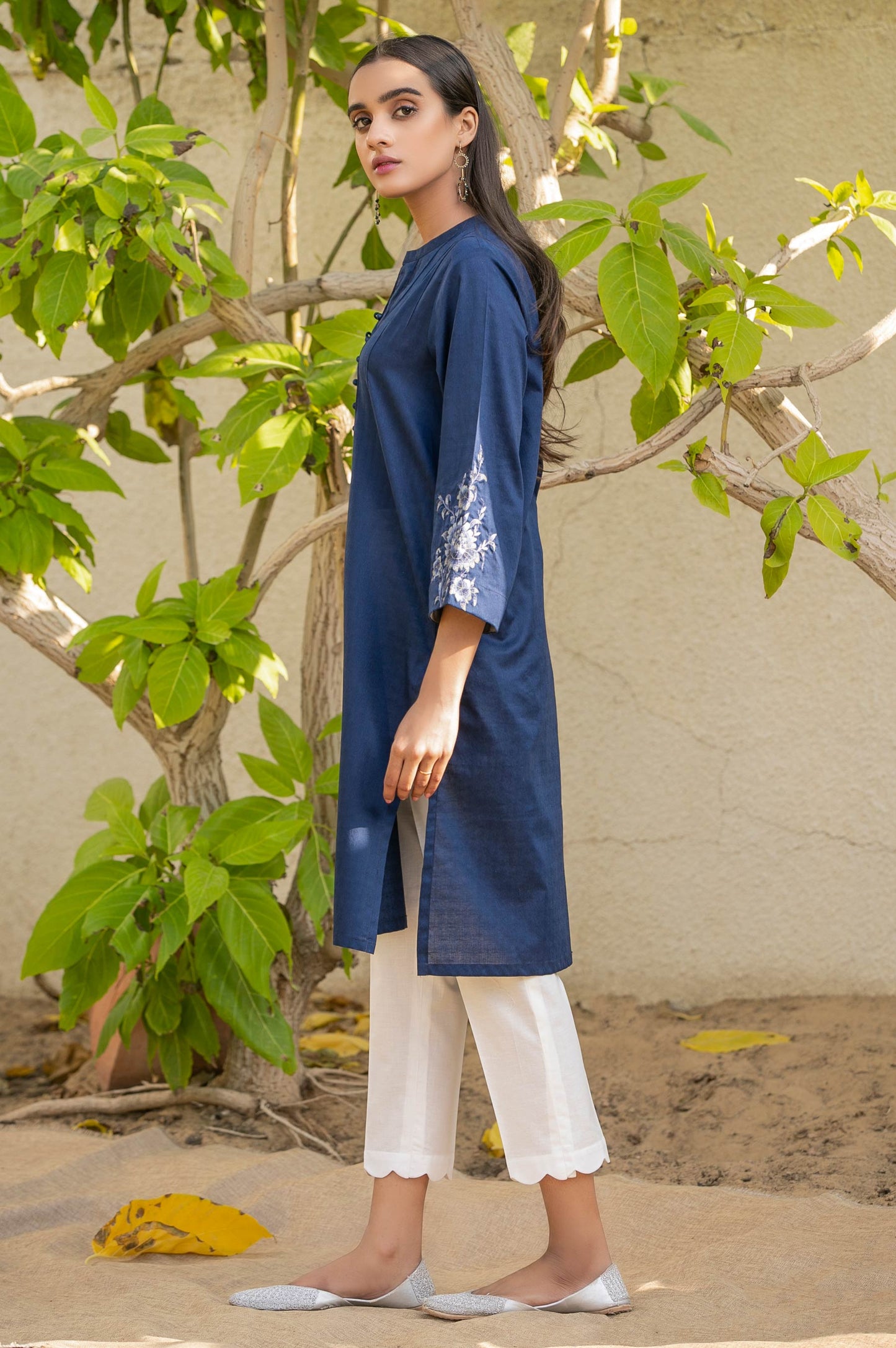 Stitched 1 Piece Embroidered Jacquard Shirt