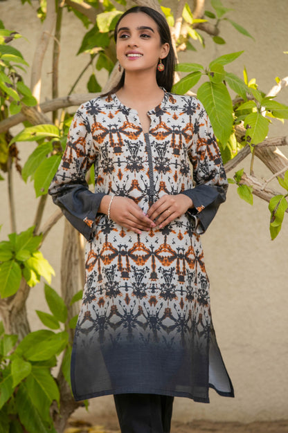 Stitched 1 Piece Printed Raw Silk Shirt