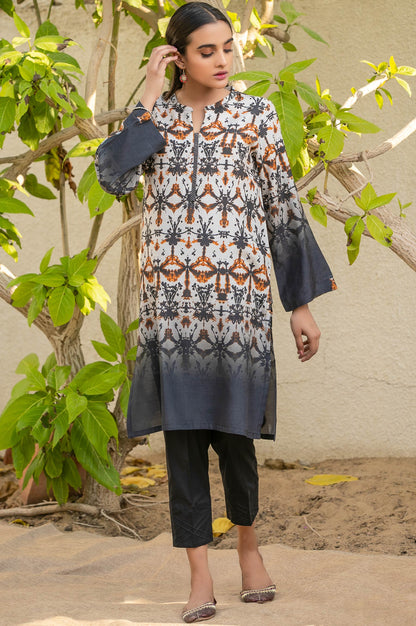 Stitched 1 Piece Printed Raw Silk Shirt