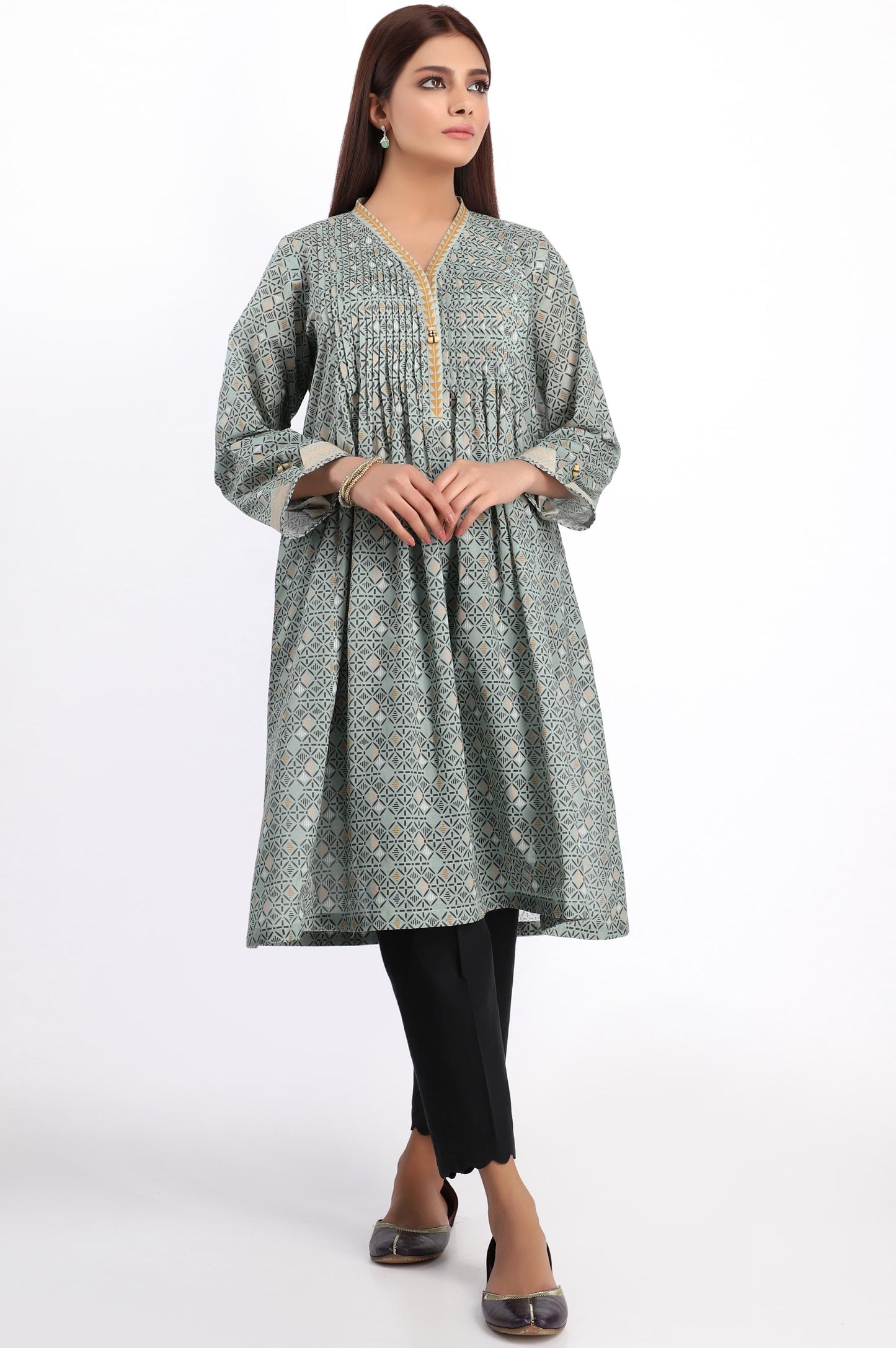 Stitched 1 Piece Digital Printed Shirt - Black