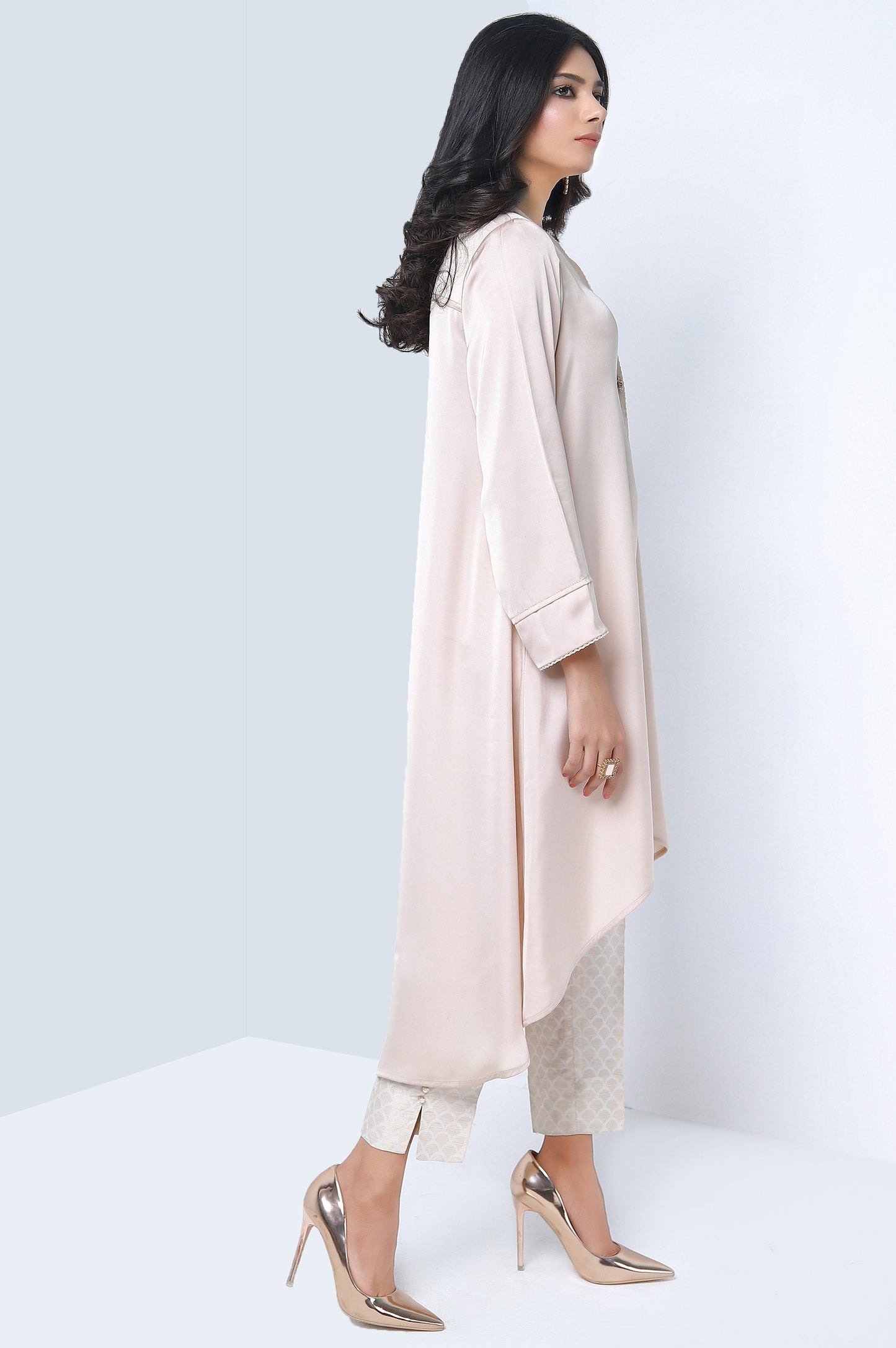 Stitched 1 Piece Solid Satin Shirt