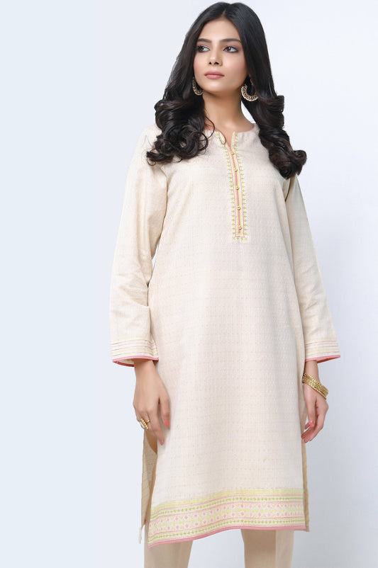 Stitched 1 Piece Embroidered Jacquard Shirt