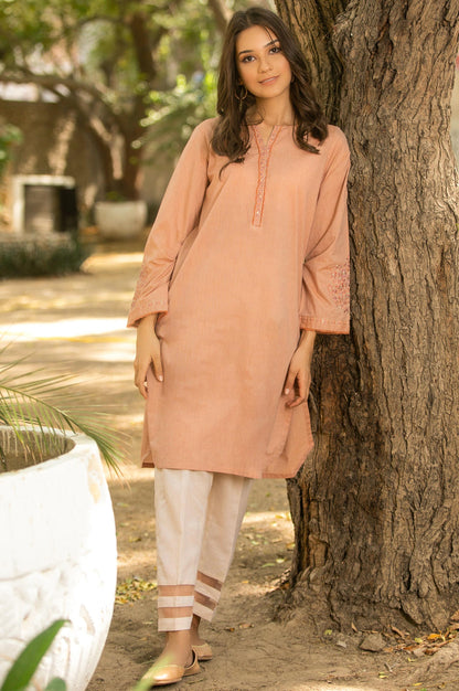 Stitched 1 Piece Embroidered Yarn Dyed Shirt