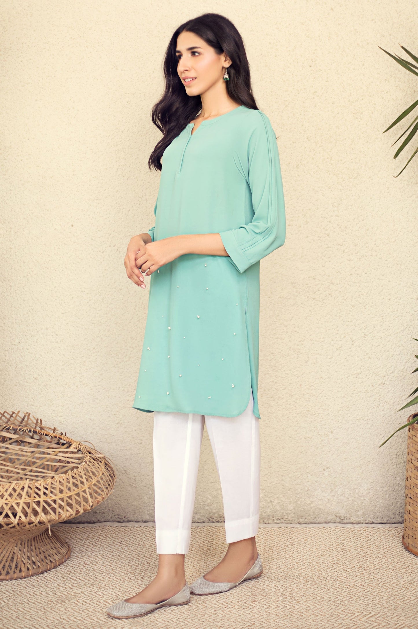 Stitched 1 Piece Embellished Shirt