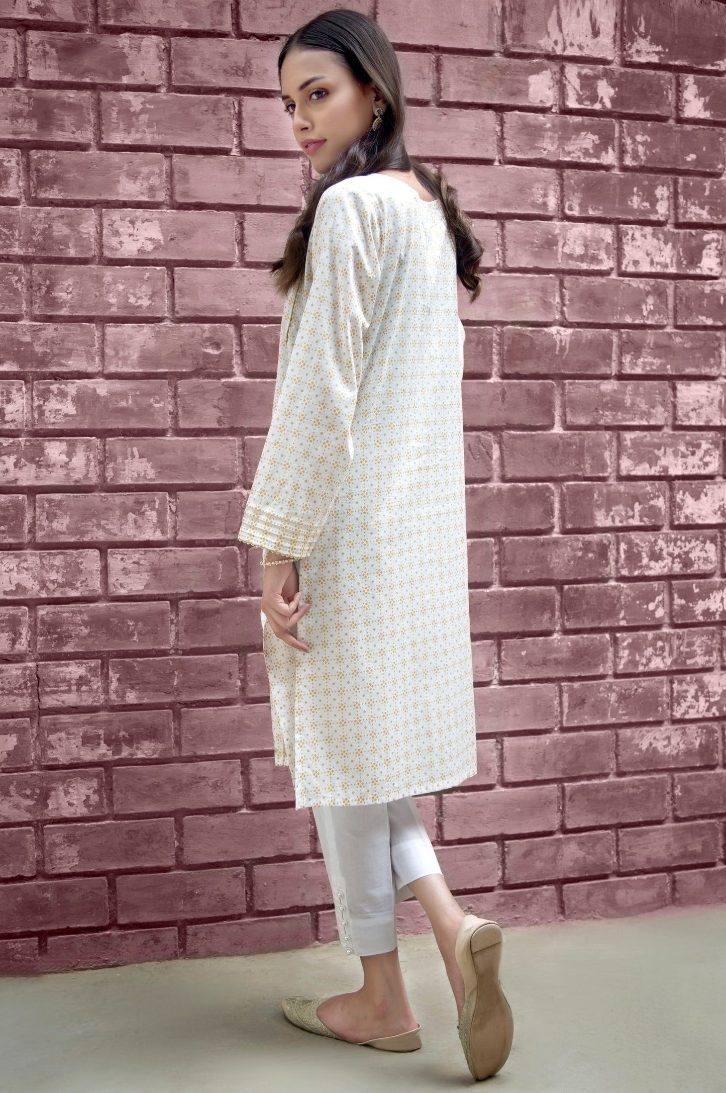 Stitched 1 Piece Embroidered Gold Past Shirt