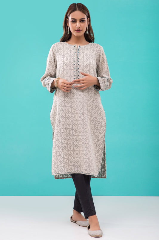 Stitched 1 Piece Embellished Jacquard Shirt