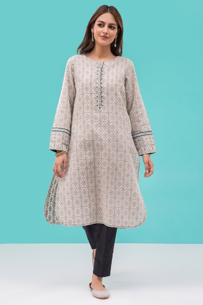 Stitched 1 Piece Embellished Jacquard Shirt