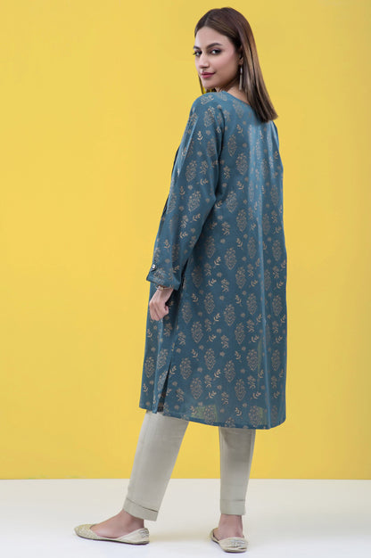 Stitched 1 Piece Embellished Jacquard Shirt