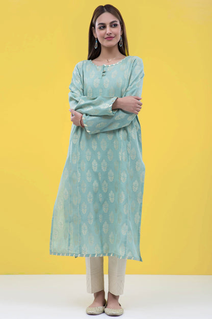 Stitched 1 Piece Embellished Jacquard Shirt