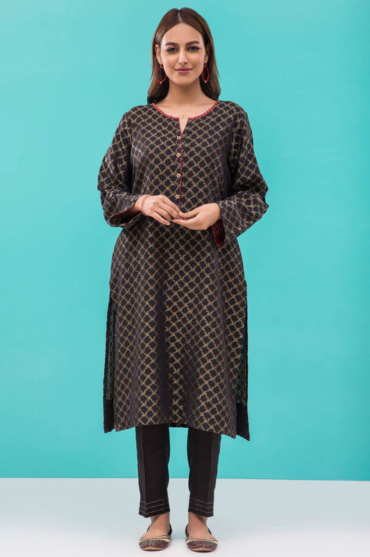 Stitched 1 Piece Embellished Jacquard Shirt