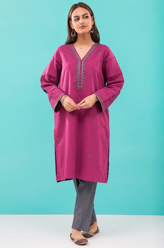 Stitched 1 Piece Embroidered Yarn Dyed Shirt