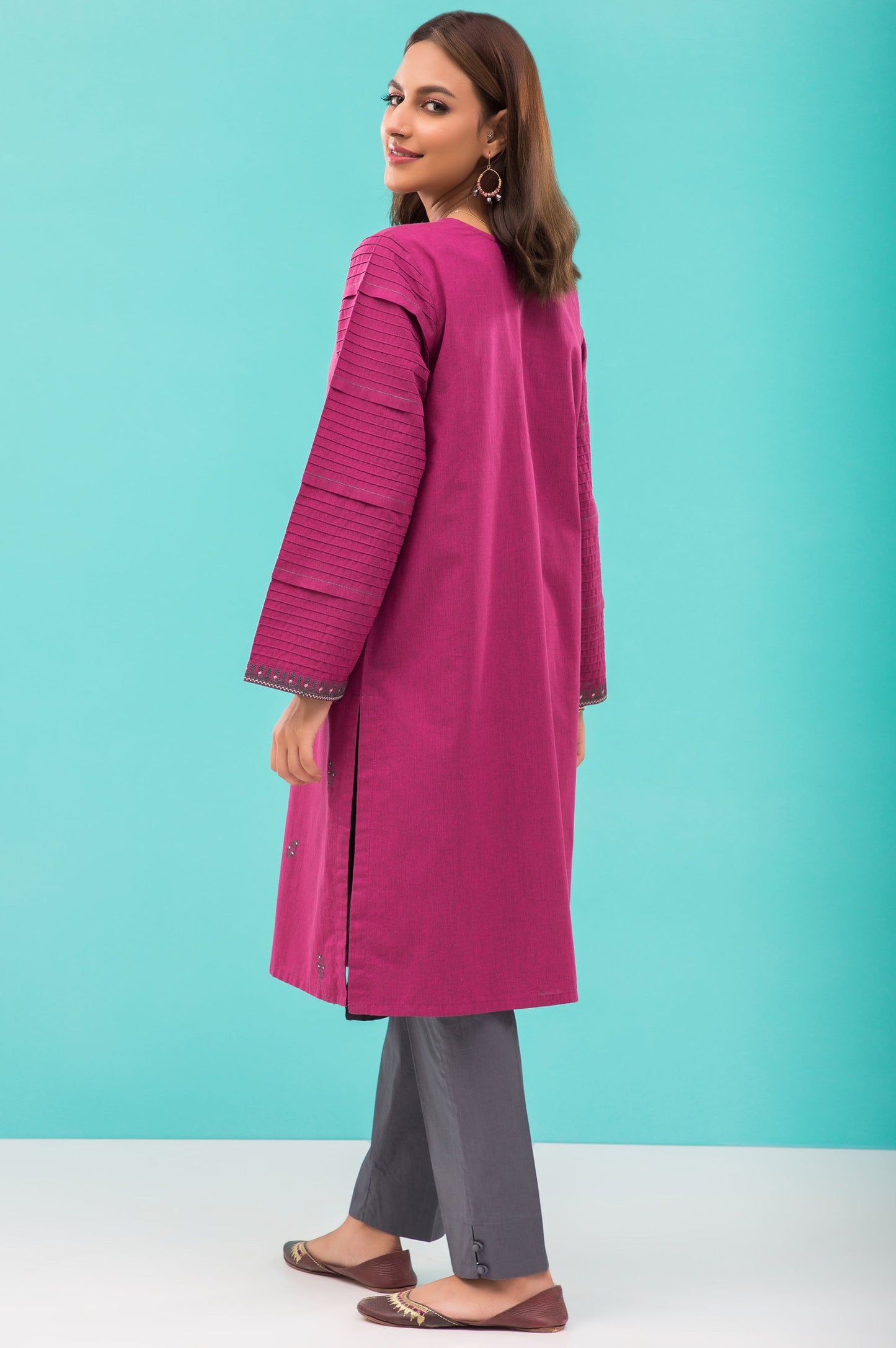 Stitched 1 Piece Embroidered Yarn Dyed Shirt