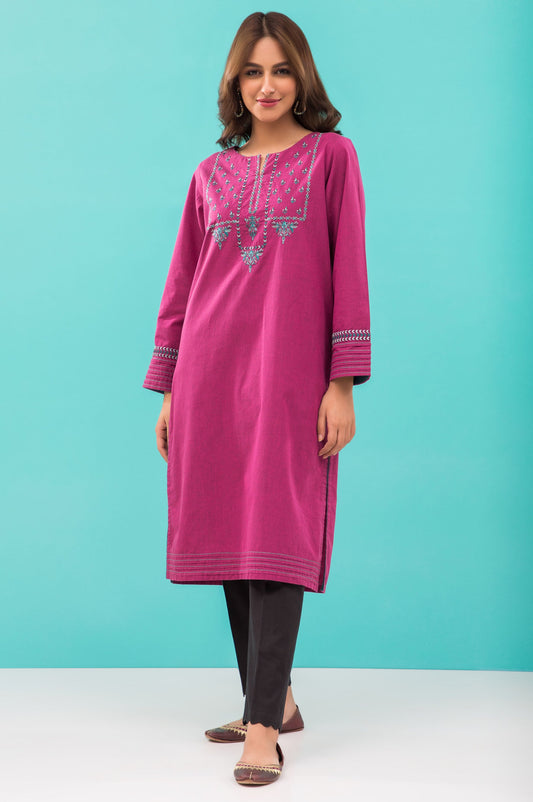 Stitched 1 Piece Embroidered Yarn Dyed Shirt