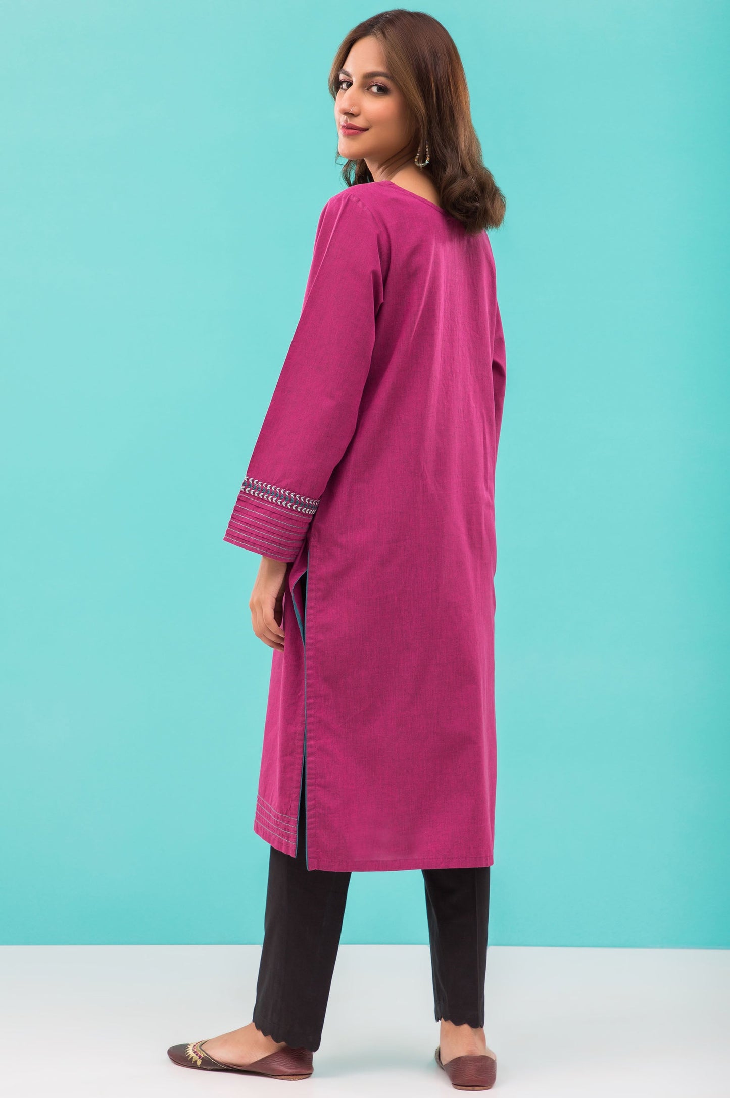 Stitched 1 Piece Embroidered Yarn Dyed Shirt