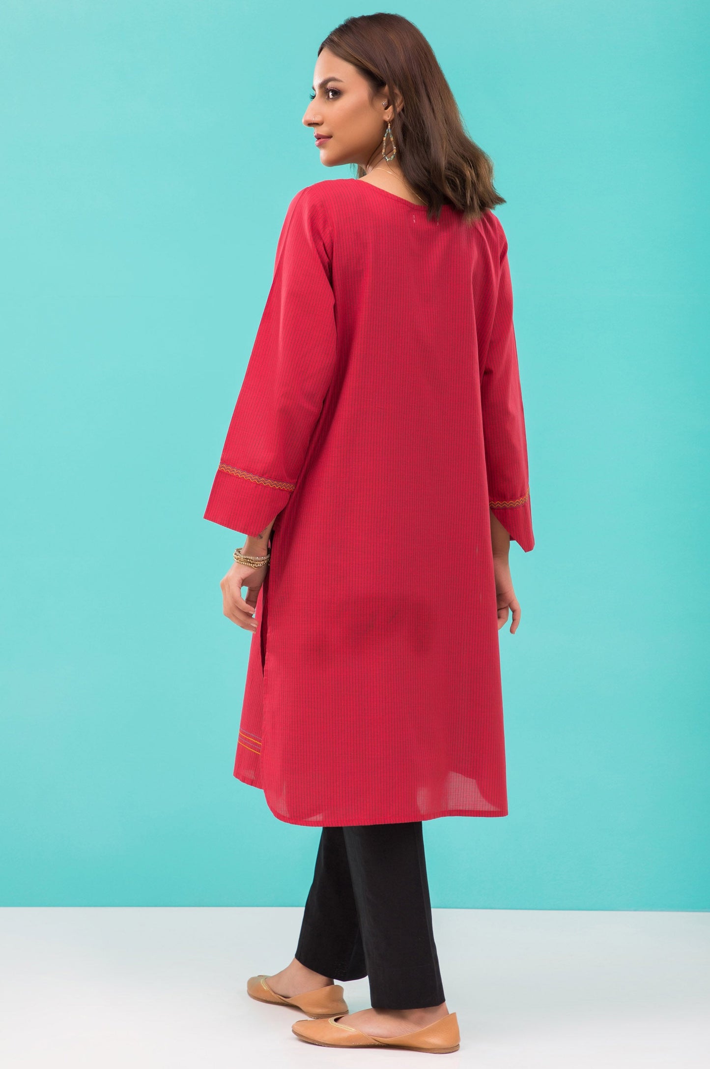 Stitched 1 Piece Embroidered Yarn Dyed Shirt